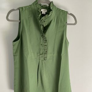 J.Crew factory ruffle collar tank top blouse sz 2 NWOT